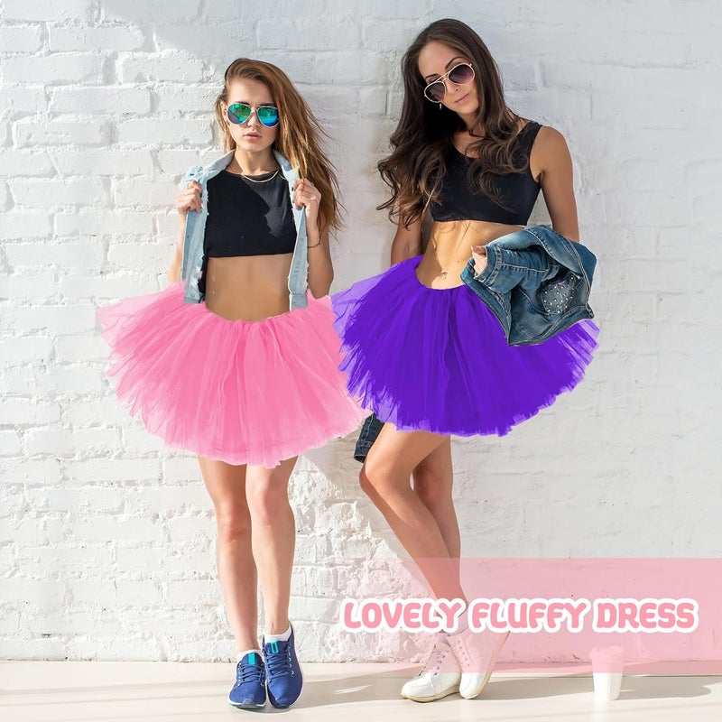 Fynnsure Tutu Skirts for Women 5 Layered Tutu 80s Outfit Adult Halloween Costume Women Tulle Skirt Puffy Skirts Dance Skirt - Image 5